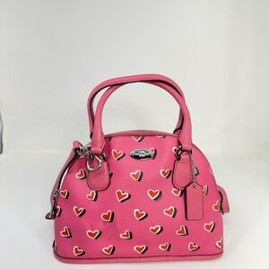 Coach Pink Satchel with Heart Pattern